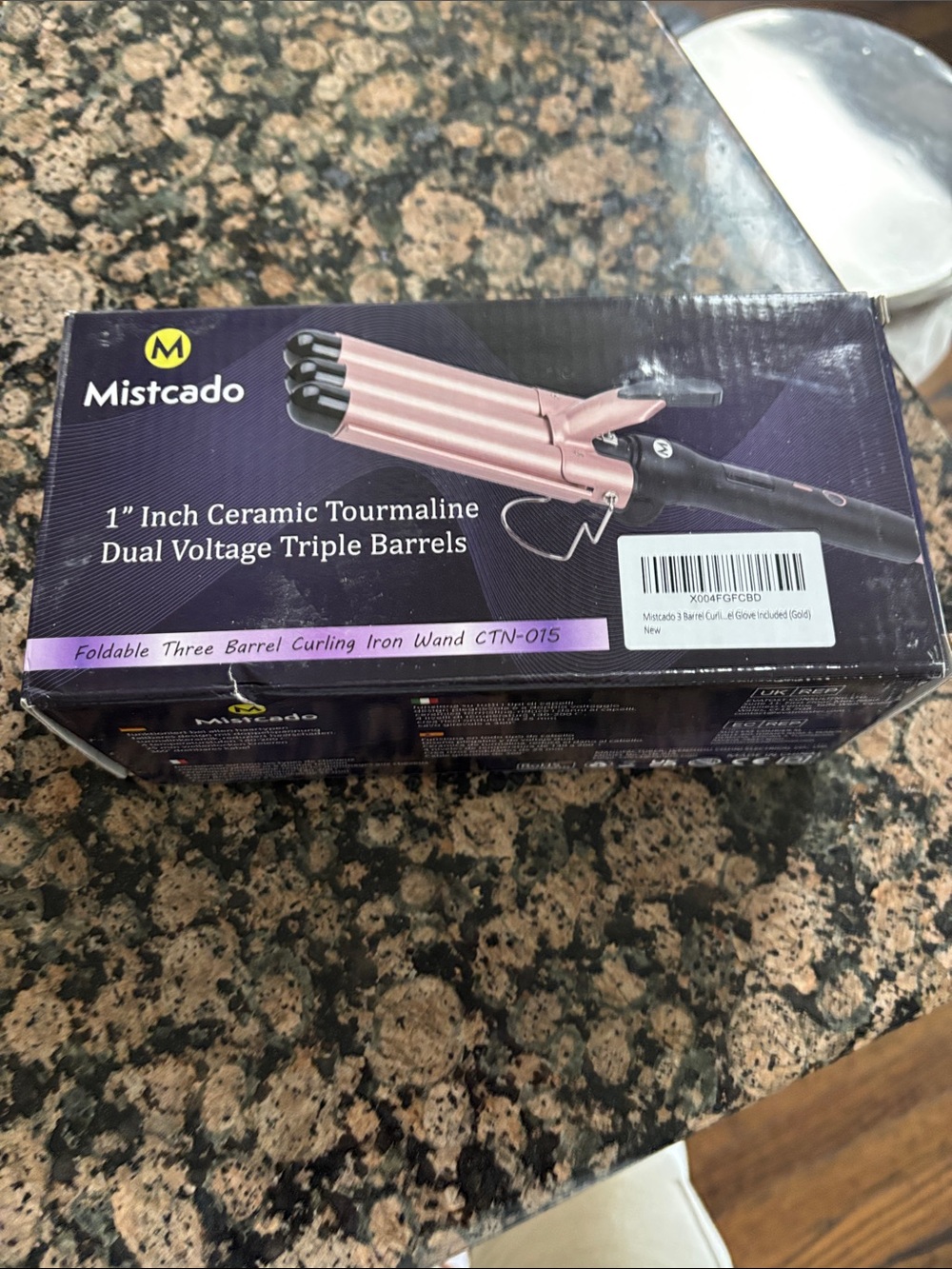 Mistsado 1" Triple Barrel Ceramic Tourmaline Curling Iron - Pink